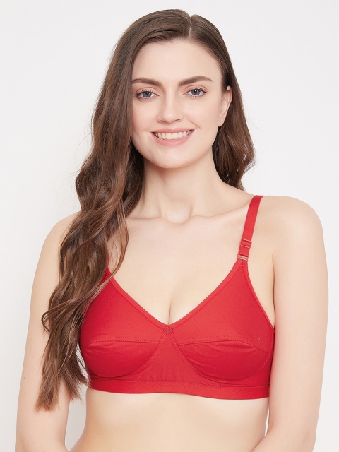 

Klassik Red Solid Non-Wired Non Padded Everyday Bra