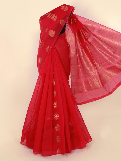 

Pothys Red Woven Design Silk Cotton Saree
