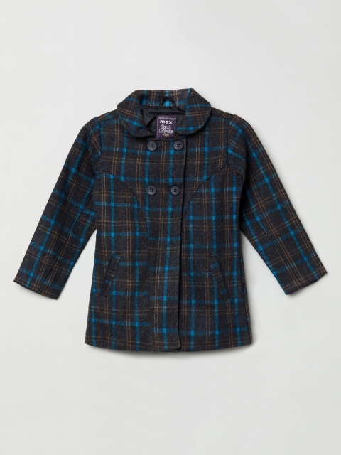 

max Girls Blue Checked Tailored Jacket