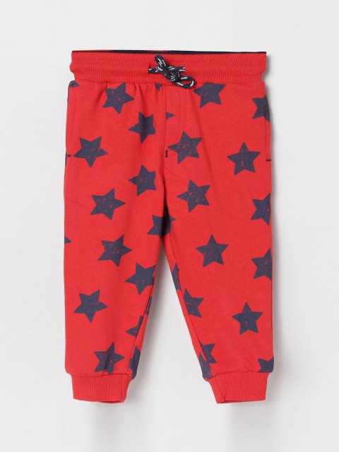 

max Boys Red & Blue Printed Joggers