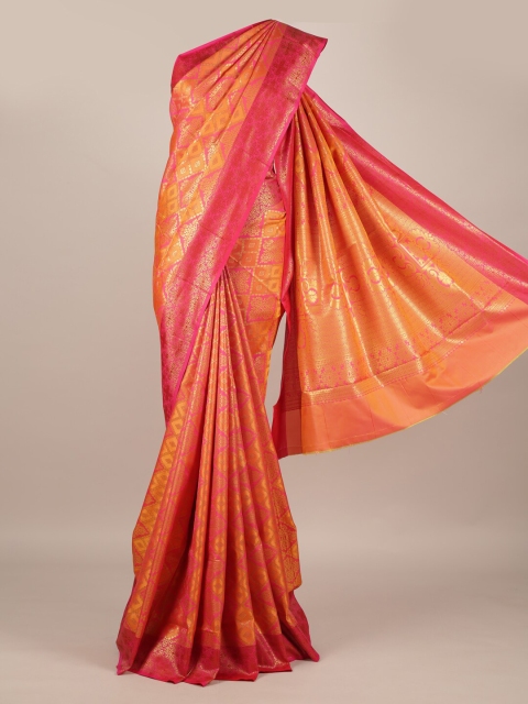 

Pothys Orange & Pink Jute Silk Woven Design Saree