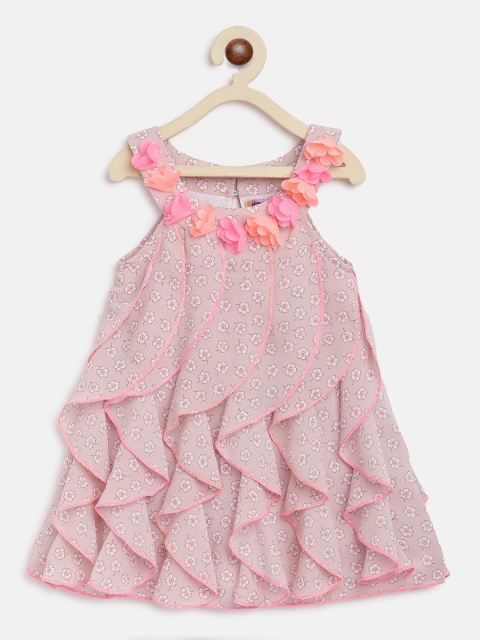

Nauti Nati Girls Pink Printed A-Line Dress