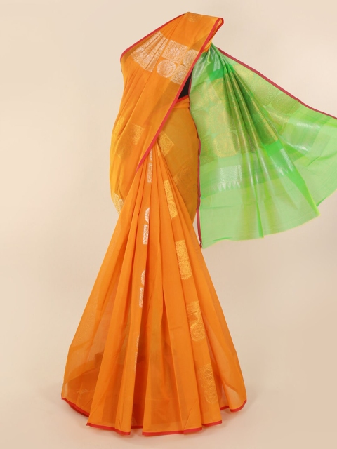 

Pothys Orange Woven Design Silk Cotton Saree