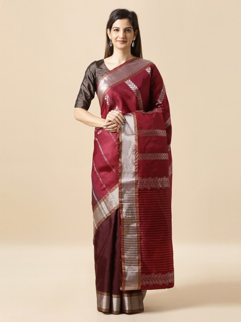 Taneira Red Woven Design Pure Silk Saree