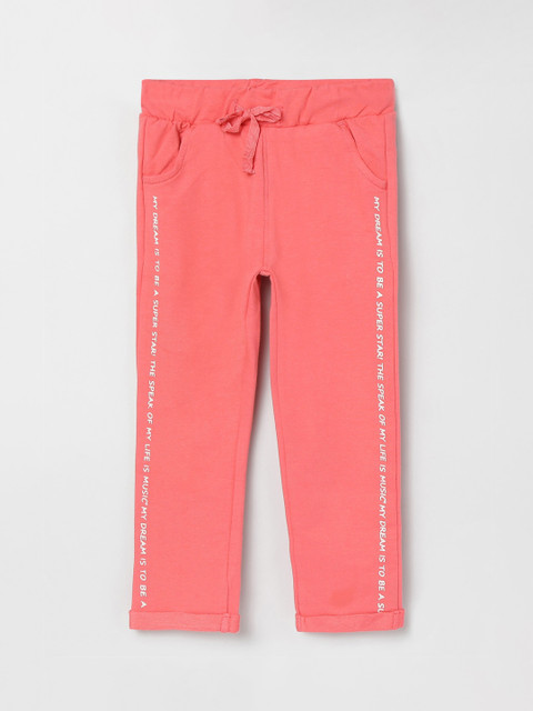 

max Girls Pink Regular Fit Solid Regular Trousers