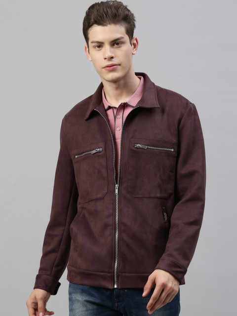 

RARE RABBIT Men Maroon Solid Tailored Jacket