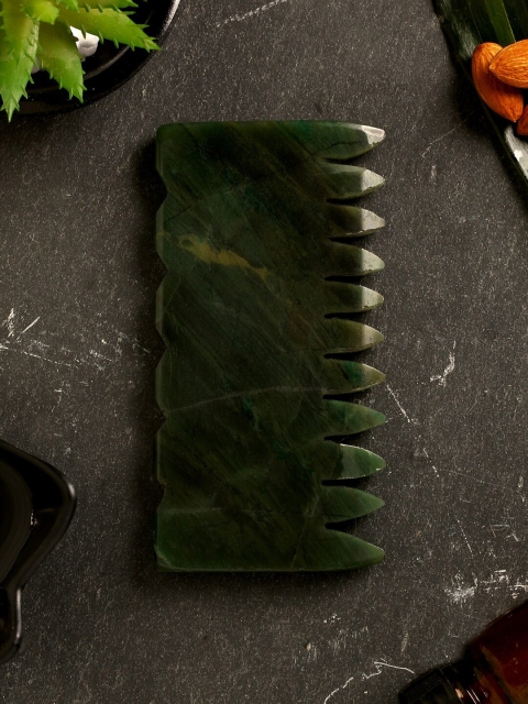 

SKINDUZED Unisex Green Aventurine Jade Gua Sha Comb