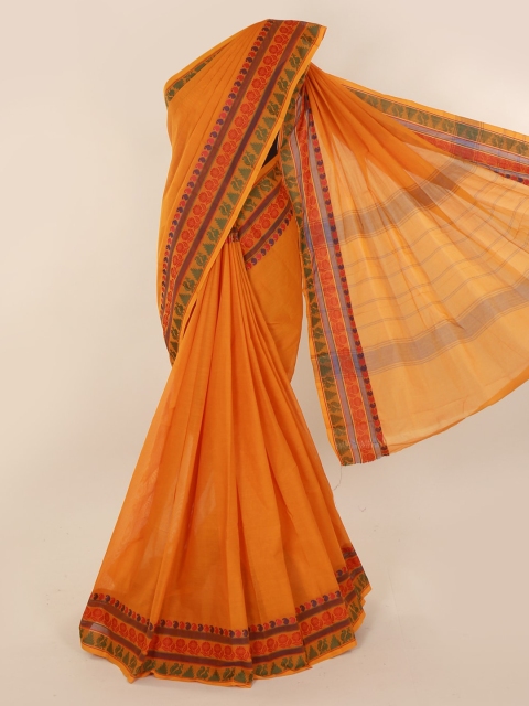 

Pothys Yellow Solid Pure Silk Saree