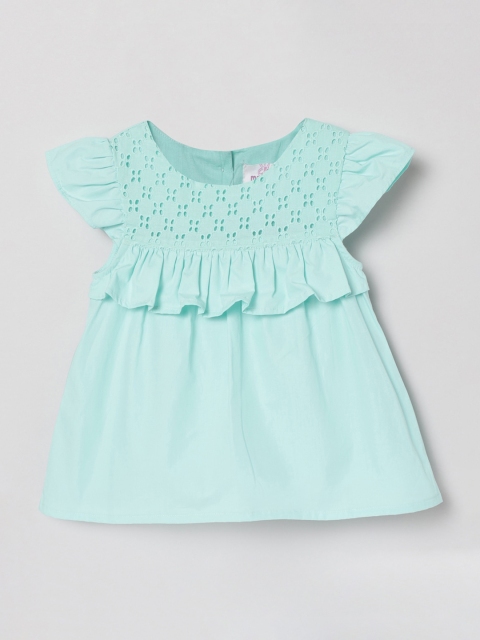 

max Girls Green Solid A-Line Top