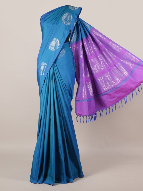 

Pothys Blue Solid Art Silk Saree