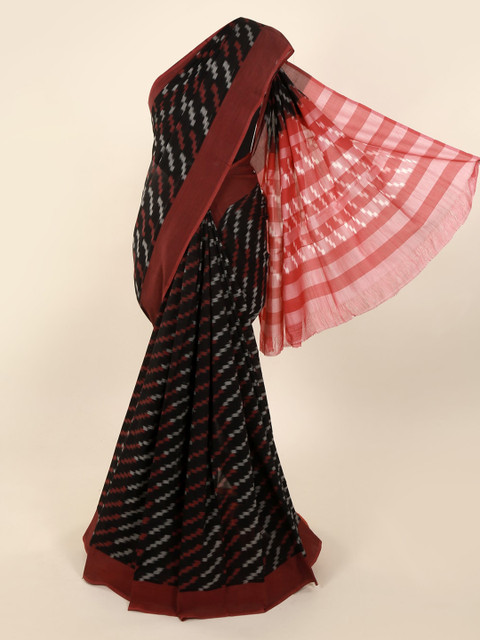 

Pothys Black Woven Design Pure Cotton Saree