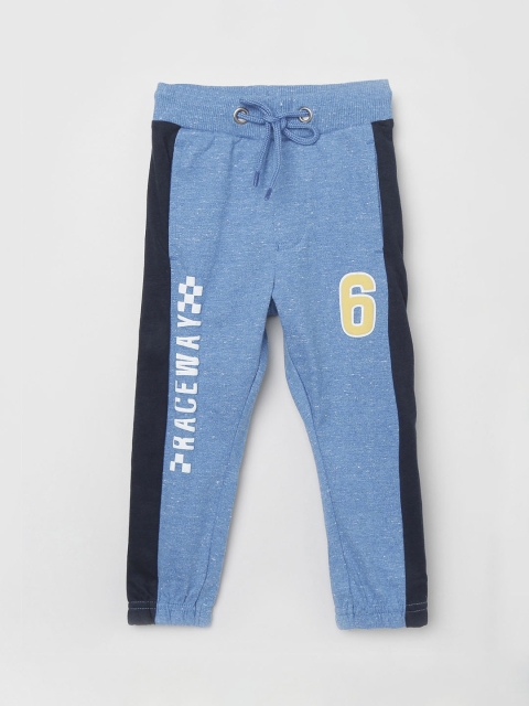 

max Boys Blue & Black Solid Joggers