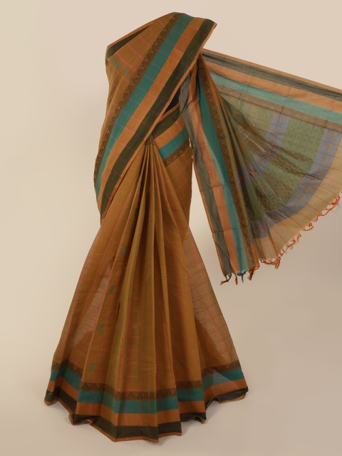 

Pothys Mustard Printed Pure Cotton Saree with Jhalar Pallu