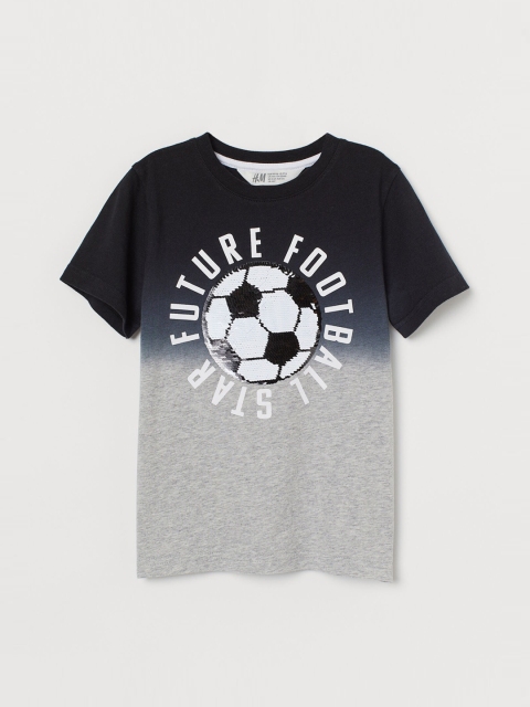 

H&M Boys Grey & Blue Reversible Sequin T-shirt