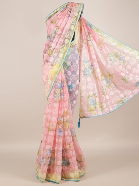 

Pothys Pink Woven Design Jute Silk Saree