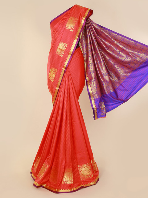 

Pothys Orange Woven Design Art Silk Saree