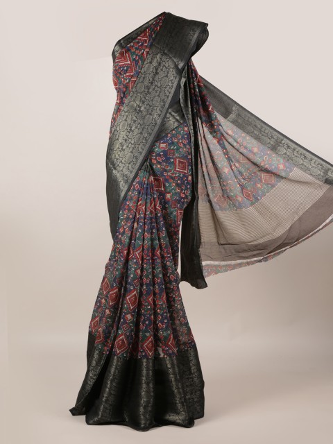 

Pothys Multicoloured Printed Jute Silk Saree, Multi