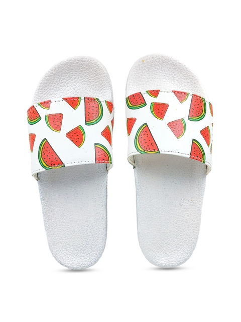 

Pampy Angel Women White & Red Printed Sliders