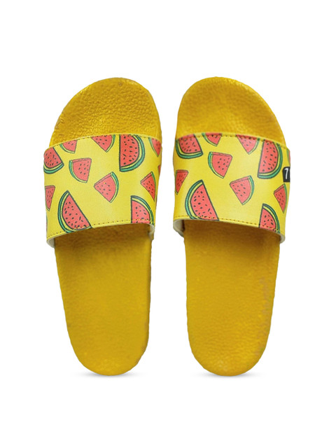 

Pampy Angel Women Yellow & Red Printed Sliders