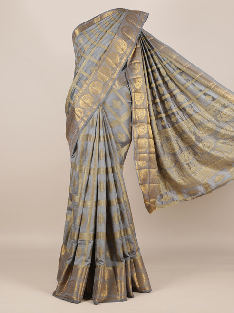 

Pothys Grey Woven Design Jute Silk Saree
