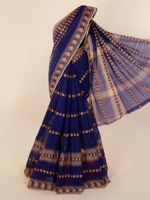 

Pothys Blue Striped Saree