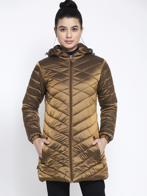 

Global Republic Women Gold-Toned Solid Lightweight Quilted Jacket