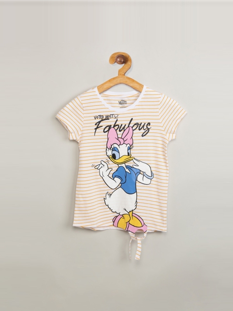 

max Girls Yellow Printed Top