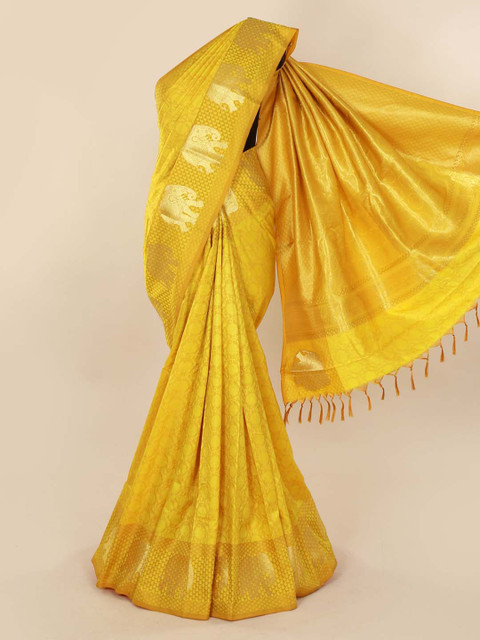 

Pothys Yellow Woven Design Art Silk Saree