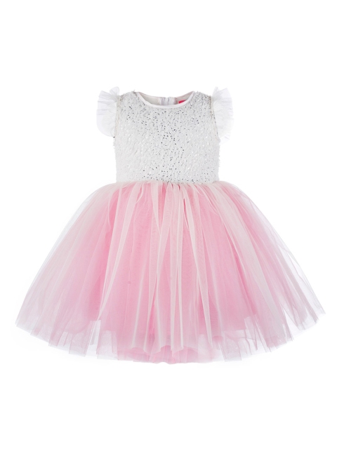 

Toy Balloon kids Girls Pink & White Embellished Fit and Flare Dress