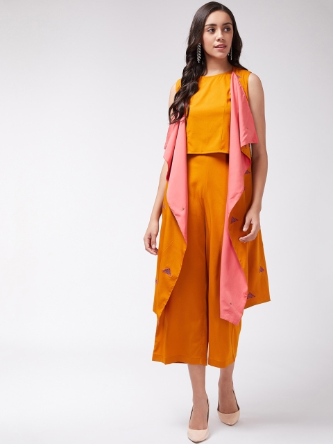 

Zima Leto Women Orange & Pink Solid Two Piece Jumpsuit