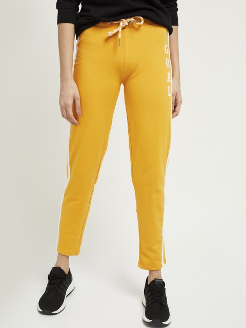 

max Women Yellow Solid Track Pants