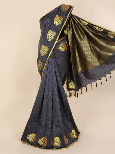 

Pothys Grey Printed Art Silk Saree