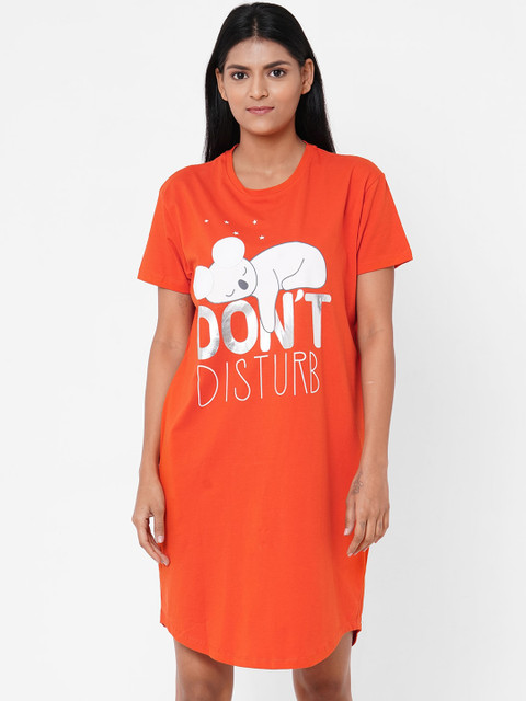 

Sweet Dreams Orange Printed Sleep Shirt