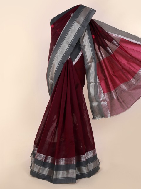 

Pothys Maroon Zari Silk Cotton Saree