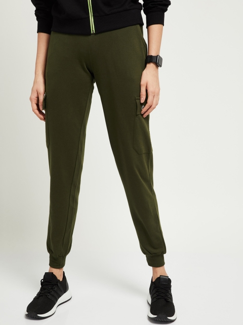 

max Women Olive Green Solid Joggers