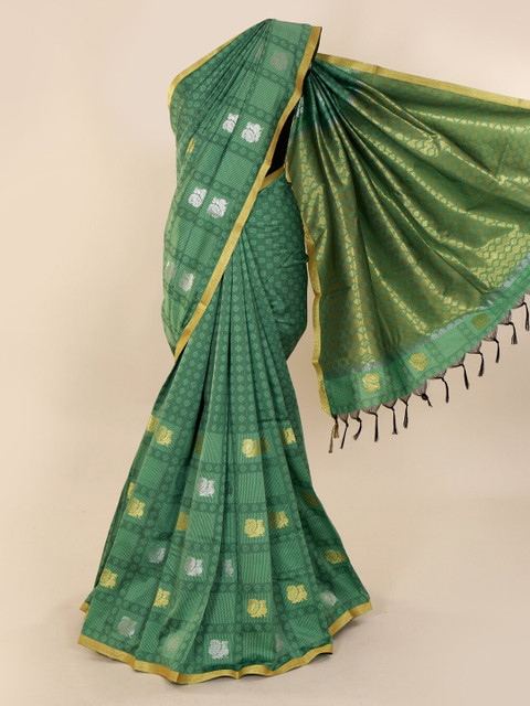 

Pothys Green Printed Art Silk Saree
