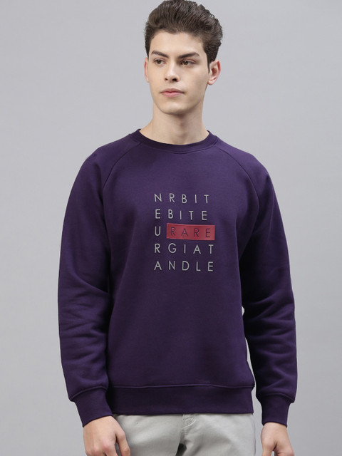 

RARE RABBIT Men Purple Printed Sweatshirt