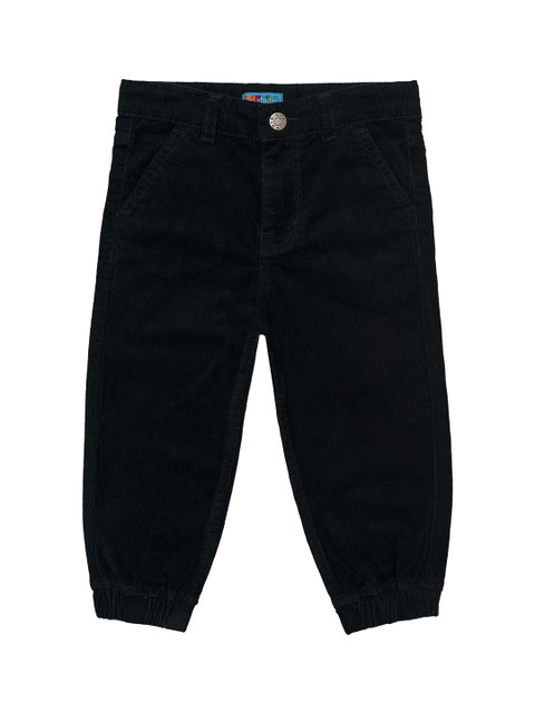

Kid Studio Boys Black Regular Fit Solid Joggers