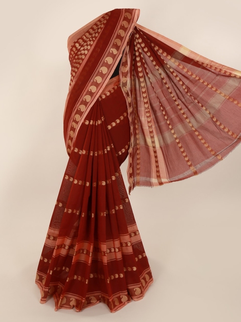 

Pothys Maroon Woven Design Saree
