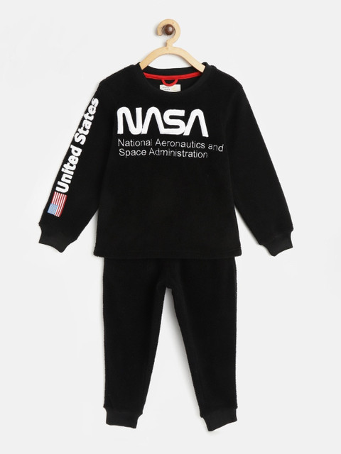 

Cherry Crumble Kids Black & White Printed Night Suit