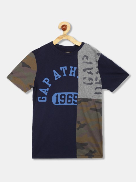 

GAP Boys Blue Colourblocked Round Neck T-shirt
