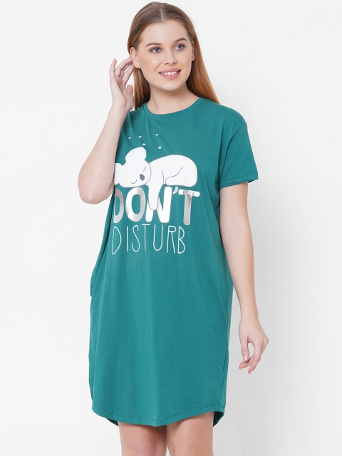 

Sweet Dreams Green Printed Nightdress