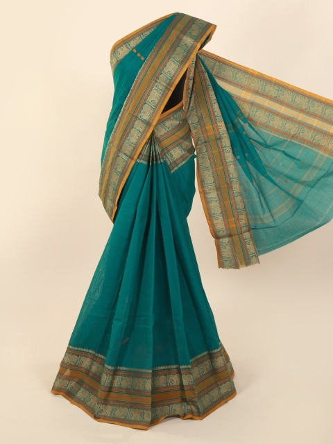 

Pothys Blue Solid Pure Cotton Saree