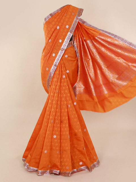 

Pothys Orange Woven Design Art Silk Saree