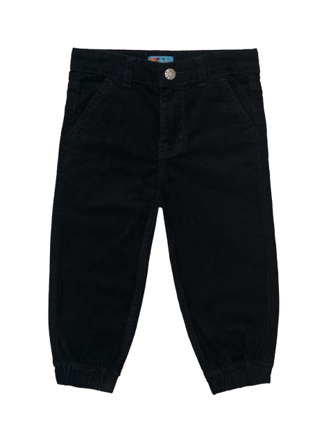

Kid Studio Boys Black Regular Fit Solid Joggers