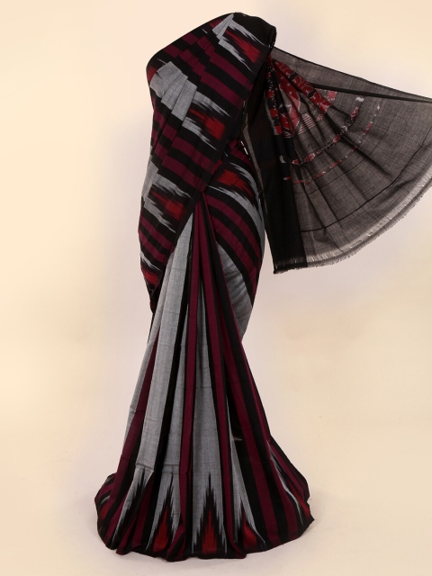 

Pothys Grey & Maroon Pure Cotton Woven Design Saree