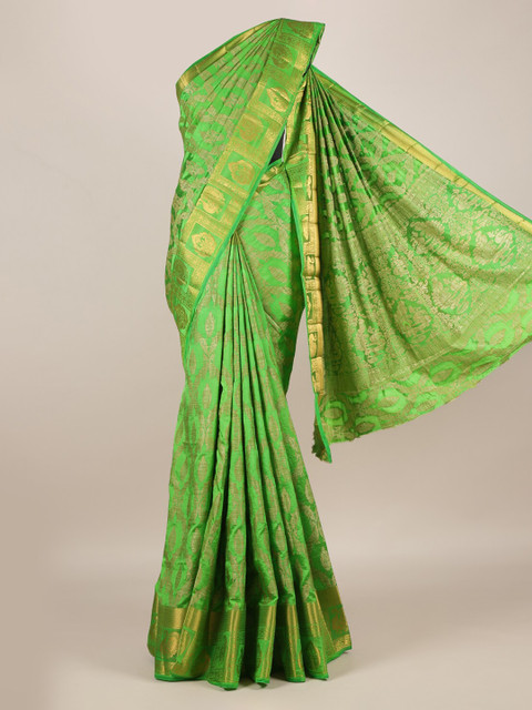

Pothys Green Woven Design Jute Silk Saree