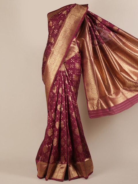 

Pothys Maroon Woven Design Jute Silk Saree