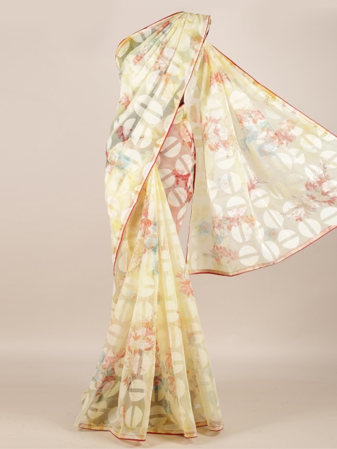 

Pothys Yellow Woven Design Jute Silk Saree
