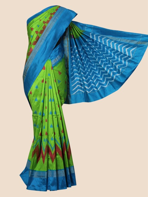 

Pothys Green Printed Pure Silk Saree